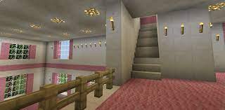 Minecraft Pink House Stairs Minecraft Interior Design Minecraft Designs Minecraft Houses