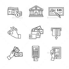 Banking Icons Thin Line Art Set Line Art Art Set Banks Icon