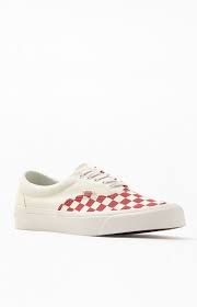 vans white red podium check era shoes