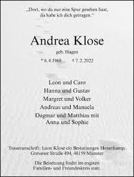 Traueranzeigen von Andrea Klose
