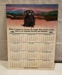 Details About 1982 Norfolk And Western Railroad Calendar W Demurrage Chart On The Back