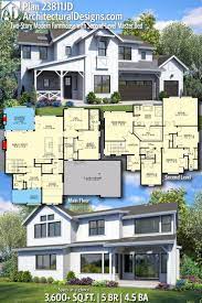 Plan 23811jd Two Story Modern Farmhouse With Second Level Master Bed House Plans Farmhouse Modern Farmhouse Farmhouse Flooring