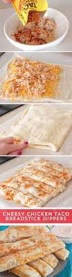 Need A Last Minute Snack For Game Day These Cheesy Chicken Taco Breadstick Dippers From Jennyflake Are The Perfect Dish To Recipes Food Mexican Food Recipes