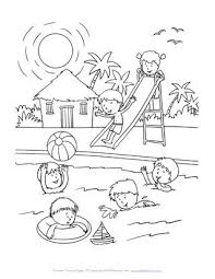 Fun At The Pool Coloring Page Summer Coloring Pages Summer Coloring Sheets Coloring Pages