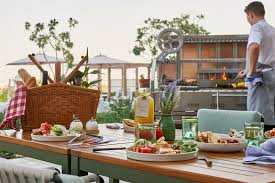 Barbecue or barbeque (informally bbq in the uk and us, barbie in australia and braai in south africa) is a term used with significant regional and national variations to describe various cooking methods which use live fire and smoke to cook the food. These Cool Outdoor Terraces Now Offer A Private Barbecue Brunch Package