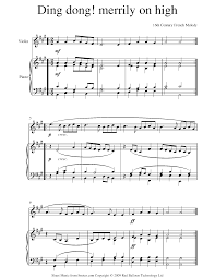 By will ferrell , my marianne. Ding Dong Merrily On High Sheet Music For Violin 8notes Com