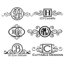 Mail Mailbox Monogram Designs Cuttable Pack Svg Dxf Eps Use With Silhouette Studio Cricut Vector Art Vinyl Mailbox Monogram Mailbox Decals Monogram Decal