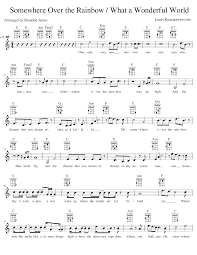 Somewhere over the rainbow bluebirds fly and the dreams that you dare to oh why, oh why can't i? Over The Rainbow Wonderful World Medley Israel Kamakawiwo Ole Ukulele With Chord Diagrams Sheet Music For Flute Solo Musescore Com