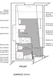 Plan Du Studio Renove De 16m2 Par L Agence Archipelles Amenagement Studio Studio Paris Plan Au Sol