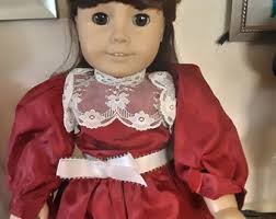 American Girl Pleasant Company Doll Samantha Parkington Early 1990's Doll,  Artist Mark, Neck Stamp, Meet Outfit, Velvet Hat, Box