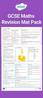 Gcse Maths Revision Mat Pack Gcse Maths Revision Gcse Math Gcse Revision