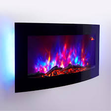 Plastic, 14.25 x 14, black. 2021 New Truflame Wall Mounted Arched Glass Electric Fire With Log Effect With Side Leds 89cm Wide