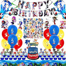 As his species implies, sonic can also. Amazon Com Wooacme Sonic The Hedgehog Party Supplies 101pcs Birthday Party Decorations Include Happy Birthday Banner Hanging Swirls Decorations Foil Balloons And Latex Balloons Stickers Cake Topper And Table Cover For Kids Toys