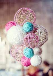 Yarn Ball Decor Yarn Diy Yarn Chandelier Crafts