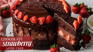 Round baking pans with waxed paper and grease paper; Chocolate Strawberry Layer Cake Recipe The Tummy Train Youtube
