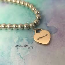 An elegant bead bracelet and engraved tag combine to create a simple and timeless design. Tiffany Co Return To Tiffany 18k Rose Gold Mini Heart Silver Bead Bracelet Women S Fashion Jewelry Organisers Necklaces On Carousell