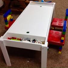 Building Bricks Table Activity Table Building Blocks Table Kids Table Compatible With Lego Table And Bricks And Duplo Train Table Lego Table Kids Activity Table Lego Table With Storage