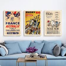 La composition par ffr l'encadrement tricolore a procédé à 5 changements dans la liste des joueurs retenus pour affronter l'australie. Vintage Rugby American Football France Vs Australie Poster Canvas Painting Diy Wall Paper Posters Home Decor Gift Paper Poster Posters Postersposters Football Aliexpress