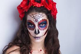 Katrina Calavera Make Para Arriba Imagen de archivo