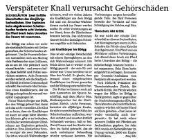 Natural, environmentally friendly handmade soap from olive and laurel oils, shampoos and hair balms based on natural vegetable and. Zurichsee Zeitung Verspateter Knall Verursacht Gehorschaden