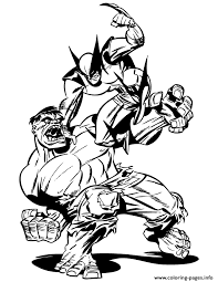 Do your children like coloring something? Incredible Hulk Fighting With Wolverine Coloring Pages Printable