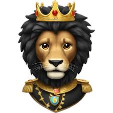 Un león fuerte con corona de diamantes emoji