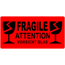 Ne doit pas être confondu avec état en déliquescence. Versandetiketten Fragile Vorsicht Glas Labelident