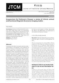 Pdf Acupuncture For Parkinson S Disease A Review Of Clinical Animal And Functional Magnetic Resonance Imaging Studies