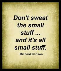 Is the second statement basically stating it's all small stuff? Quotes About Small Stuff 70 Quotes