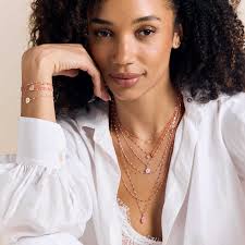 Collier fuchsia Classique Gigi, or rose, 45 cm