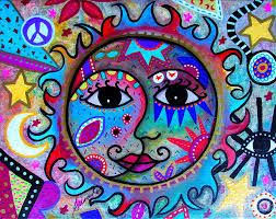 Image Result For Sun And Moon Mexican Folk Art Canvas Painting Sun Art Mexican Folk Art Art
