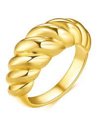 Sonoma goods for life® gold tone, simulated stone &. Isaacsong Chunky Gold Croissant Twisted Dome Rings For Women Size 7 Walmart Com Walmart Com