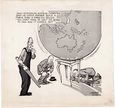 Draper Hill Cartoon Lampooning America S Containment Policy In The Cold War Rare Antique Maps