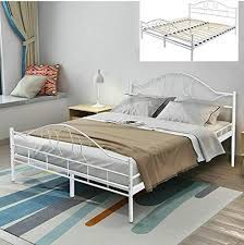 To select the bed that fits your room. Bedroom Furniture Queen Size Dimension White Steel Bed Frame Wood Slats Design Sleeping Mattress Blankets Pillows Ac Steel Bed Frame Headboard Styles Bed Frame