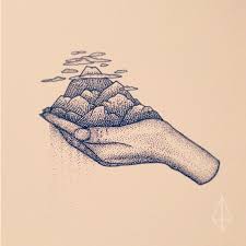 The Dotted Art Style Is Interesting And Gives The Picture A Unique Quality Literal Representation Of He S Got The Whole World In His Hand Tattoos Art Ink