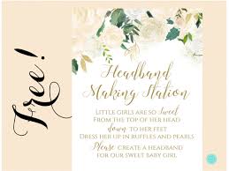 Free Bluff Floral Headband Making Station Printabell Headband Making Station Baby Shower Headband Station Free Baby Shower Printables