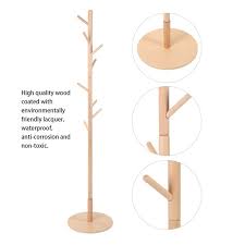Ships free orders over $39. Lyumo Coat Tree Wooden Coat Rack Stand Clothes Tree With Round Base For Entryway Hall Decoration Wooden Coat Stand Walmart Com Walmart Com