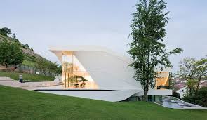 soft curves azure magazine beautiful villas concrete interiors wooded landscaping