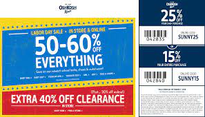 50 60 Off Everything 25 Off 40 At Oshkosh Bgosh Or Online Via Promo Code Sunny25 Coupon Apps Boys Online Coding
