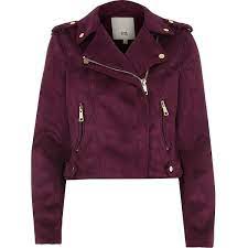 River Island Burgundy Faux Suede Biker Jacket 120 Liked On Polyvore Featuring Outerwear Ja Suede Biker Jacket Faux Suede Biker Jacket Bomber Jacket Women