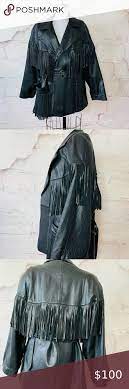 Albert Duke Leather Fringe Coat Xxl Vintage Suede Jacket Fringe Leather Jacket Real Leather Jacket
