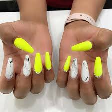 You can use this to make a statement about your personality, whether you prefer bold neons or soft shades of lemon. Out Of Stock Yellow Nails Design Neon Acrylic Nails Neon Yellow Nails
