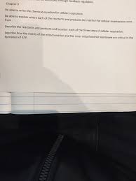 In this reaction, glucose and oxygen are reactants, while water, carbon dioxide and energy (atp) are products. Solved Tuntoleu Through Feedback Regulation Chapter 9 Be Chegg Com
