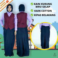 Share post ni untuk simpanan. Cy 0409 Kain Sekolah Biru Gelap Kipas Belakang Kain Kurung Sekolah Kebangsaan Kain Kurung Pengawas Sekolah