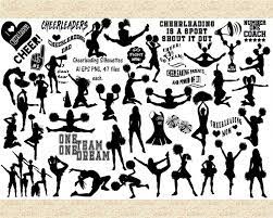 Cheerleader Silhouettes Ai Eps Not Svg Png Cheerleading Etsy In 2021 Cheerleading Silhouette Eps