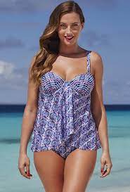 Shore Club Mirage Flyaway Underwire Tankini Plus Size Tankini Swimwear Underwire Tankini