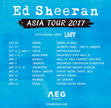The shape of ed sheeran's southeast asia tour is getting clearer everyday, sheerios. Ed Sheeran Tour