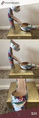 Full star full star full star full star full star (1) taos footwear plim soul tropical floral print canvas sneakers White Silk Chunky Heel Asian Geisha Floral Strappy Chunky Heels Heels Floral Heels