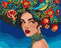 Buy Flower Head Girl Paint by Number Kit: Purple Floral Canvas Wall Art  Online in India