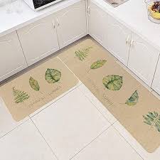 Amazon Com Hiiarug Cushioned Kitchen Floor Mats And Runner Set Anti Fatigue Kitchen Rugs Runner Set Of 2 Waterwroof Washab Comfort Mats Floor Mats Kitchen Rug
